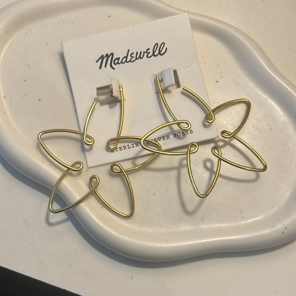 NWOT Madewell Wire Flower Statement Earrings - Picture 3 of 4